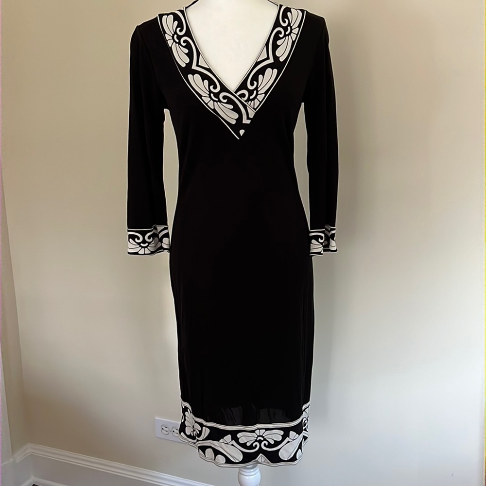 Banana Republic Black Dress with White Decorative Trim